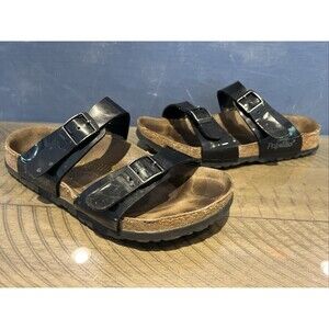 Birkenstock Sandals Womens Size 6.5 37 Black Shoes Papillio Slides buckles